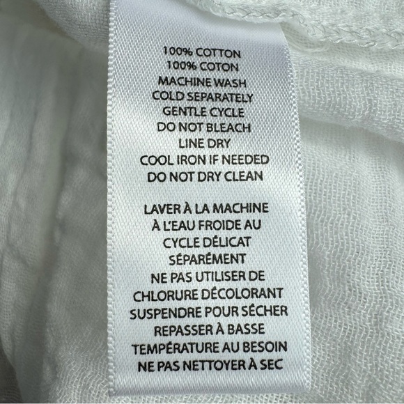 Beachlunchlounge Nox Crinkle Gauze Tie Front Button‎ Up Shirt White XS Casual - Picture 12 of 13